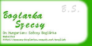 boglarka szecsy business card