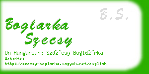 boglarka szecsy business card